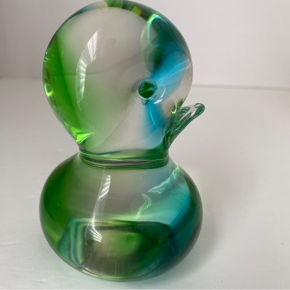 Chalet Canada Solid Glass Duck Green And Blue Color (Paperweight) - Picture 3 of 8